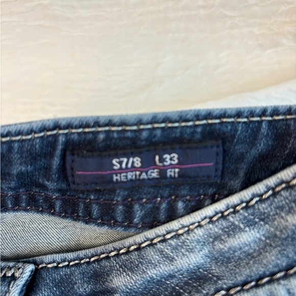 Vigoss Heritage Fit Dallas Bootcut – Distressed-Embellished Pockets – Sz 7/8 - Picture 11 of 16